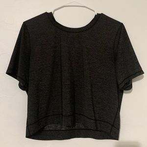 lulu lemon crop top grey